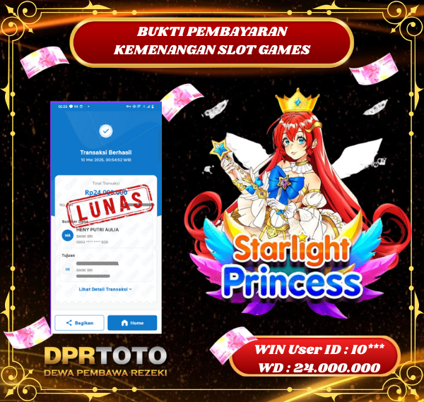 KEMENANGAN BESAR SLOT STARLIGHT PRINCESS Rp.24.000.000 - LUNAS